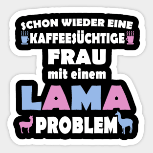 Lama Kaffee Frau Alpaka Geschenkidee Sticker